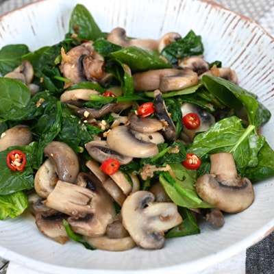 Coconut Spinach and Mushroom